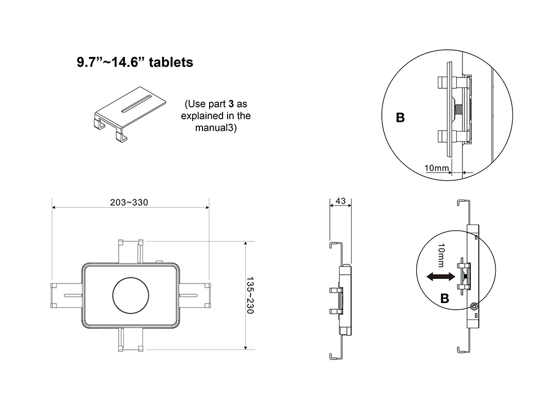 Staffa universale per tablet 7 -14.6" Vesa 75x75 - immagine 7